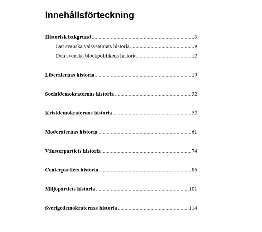 De politiska partiernas historia